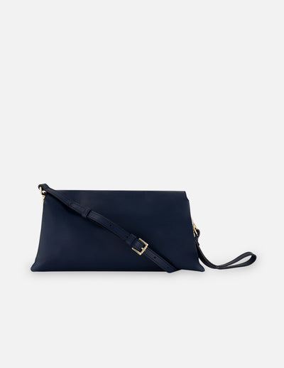Clutch de piel color azul para mujer
