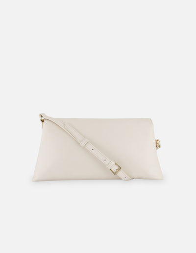 Clutch de piel color blanco para mujer