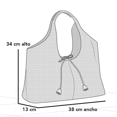 Tote negro en piel vegana trenzada para mujer