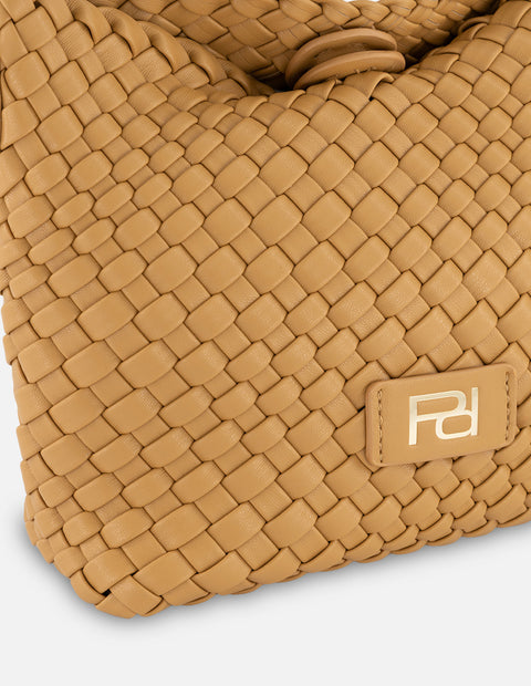Minibolso cuero en piel vegana trenzada para mujer