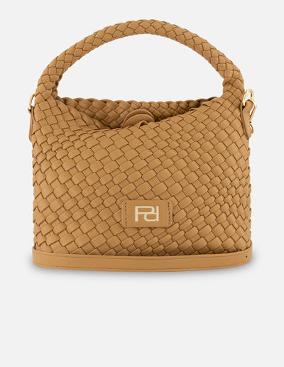 Minibolso cuero en piel vegana trenzada para mujer