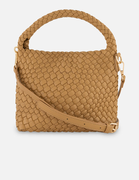 Minibolso cuero en piel vegana trenzada para mujer