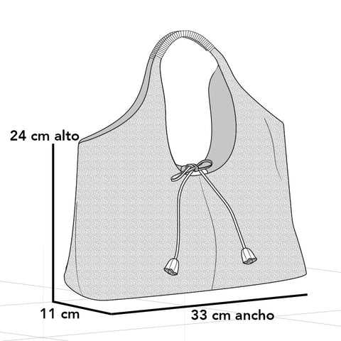 Tote negro en piel vegana trenzada para mujer