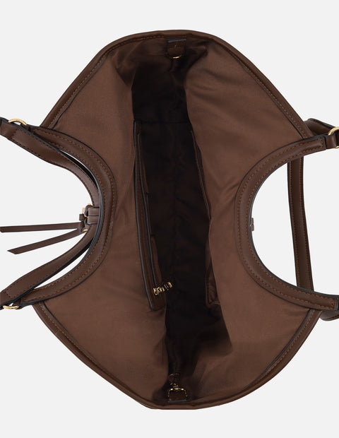 Bolso de hombro multicolor en rafia con tejido decorativo