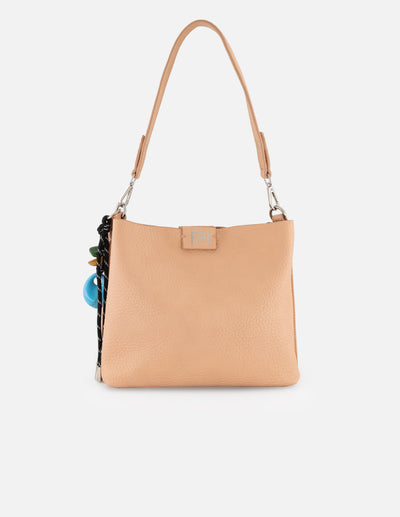 Bolso de hombro nude en piel vegana con grabado