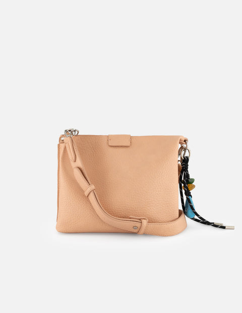 Bolso de hombro nude en piel vegana con grabado