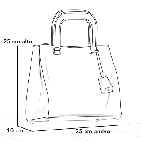 Bolso de mano negro en piel vegana grabada con asas rígidas