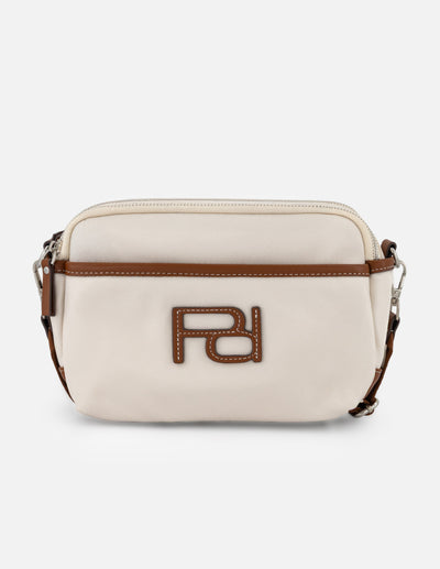 Bandolera blanca en nylon con aplicaciones decorativas