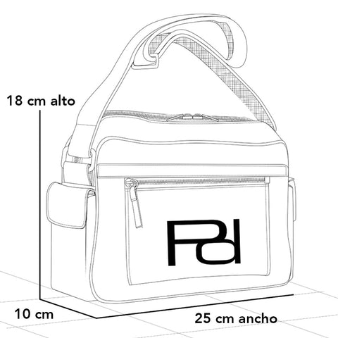 Bandolera blanca en nylon con aplicaciones decorativas