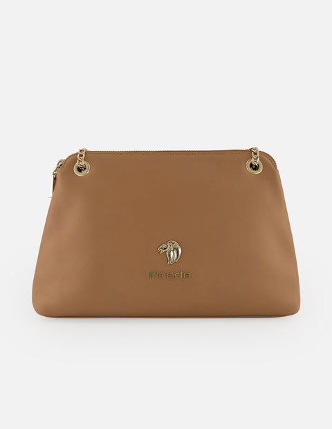 Bandolera cuero piel para mujer con herraje metálico