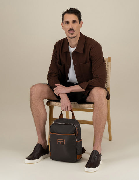 Bolso bowling café para hombre con Pd en contraste