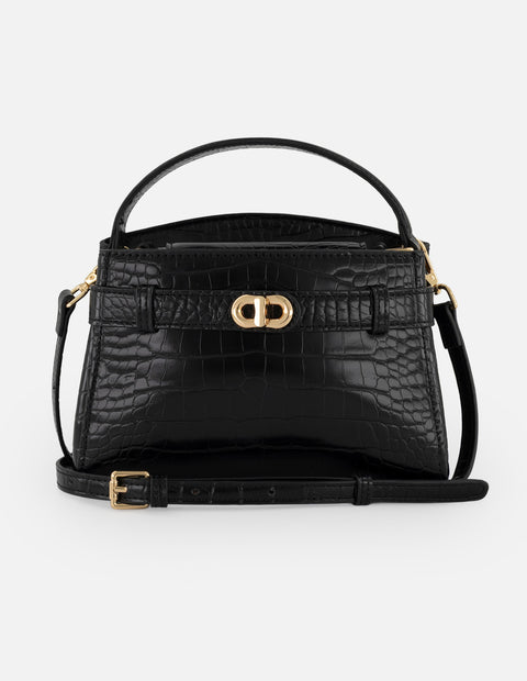 Minibolso negro vegano para mujer con piel tipo coco