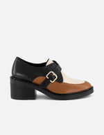 Zapato Monk multicolor piel para mujer con hebilla metálica