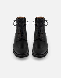 Botines +7 cm de altura negros piel para hombre con suela comfort