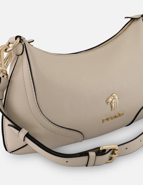 Bolso de hombro blanco piel para mujer con piel grabada