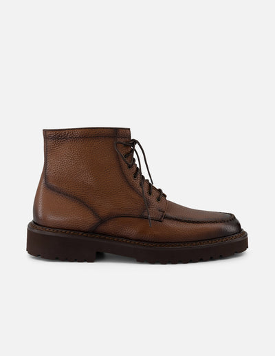 Botines cuero piel bombeada para hombre con detalle