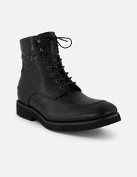 Botines +7 cm de altura negros piel para hombre con suela comfort