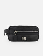 Neceser negro nylon para hombre con acabado acolchado