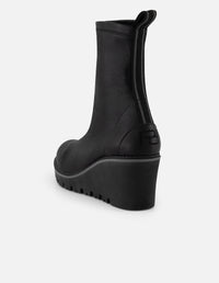 Botines color negro lycra piel con detalle metálico para mujer