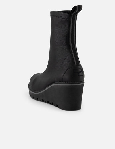 Botines color negro lycra piel con detalle metálico para mujer