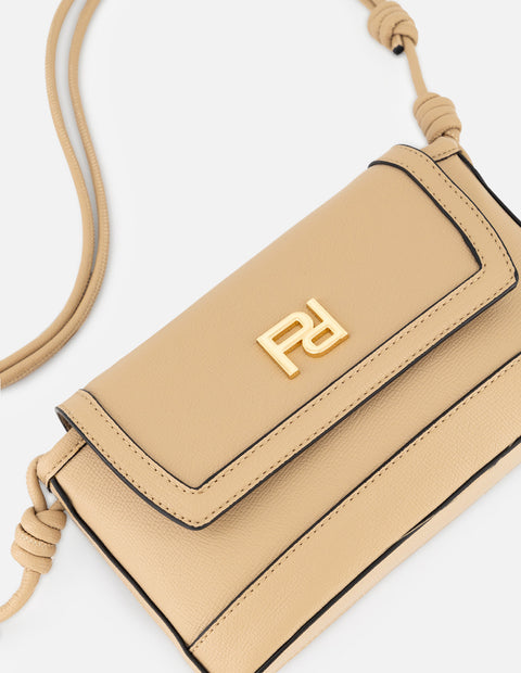 Bolso de hombro beige vegano para mujer con asa ajustable