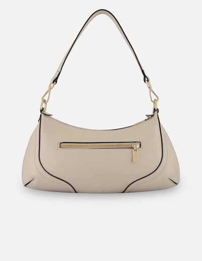 Bolso de hombro blanco piel para mujer con piel grabada