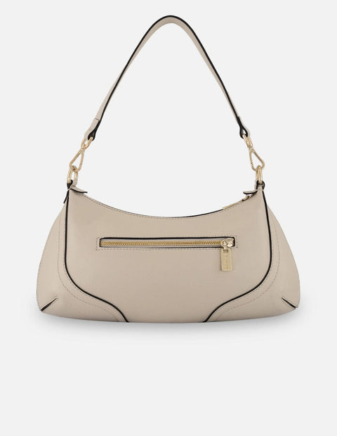 Bolso de hombro blanco piel para mujer con piel grabada