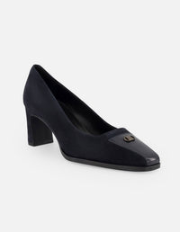 Zapatilla azul ante para mujer con detalle herraje