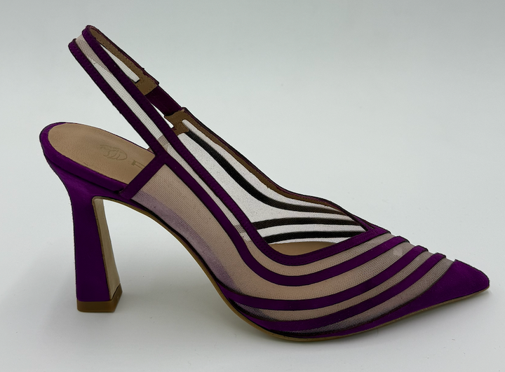 Zapatilla rosa reja para mujer con acabado aterciopelado