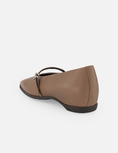 Mercedes beige piel para mujer con tira ajustable