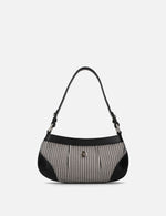 Minibolso en textil bicolor de rayas