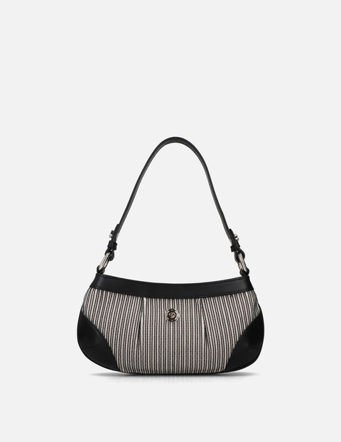 Minibolso en textil bicolor de rayas