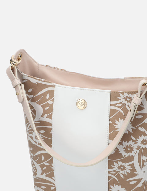 Bolso al hombro en bloques de color con estampado floral