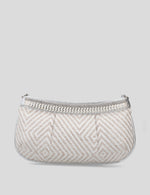 Bolso bandolera en textil con estampado tribal color blanco