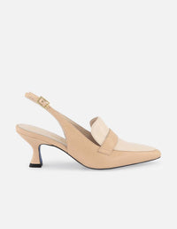 Zapatilla color beige en piel napa de mujer