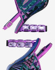 Zapatilla en textil multicolor con tacón tipo joyas para mujer