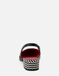 Destalonado con estampado chevron en blanco y negro para mujer