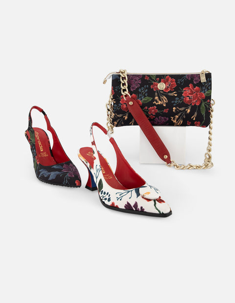 Destalonado de textil floral en color negro para mujer