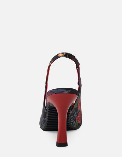 Destalonado de textil floral en color negro para mujer