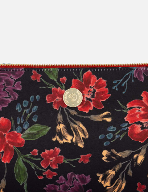 Bolso bandolera con estampados florales en blanco y negro para mujer