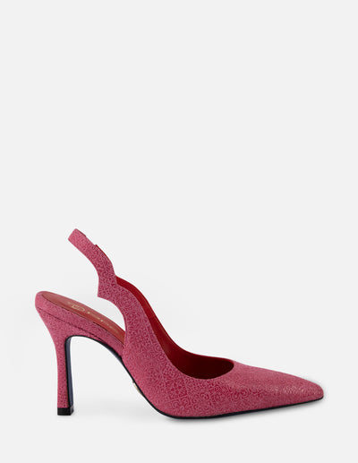 Destalonado en ante grabado color rosa para mujer