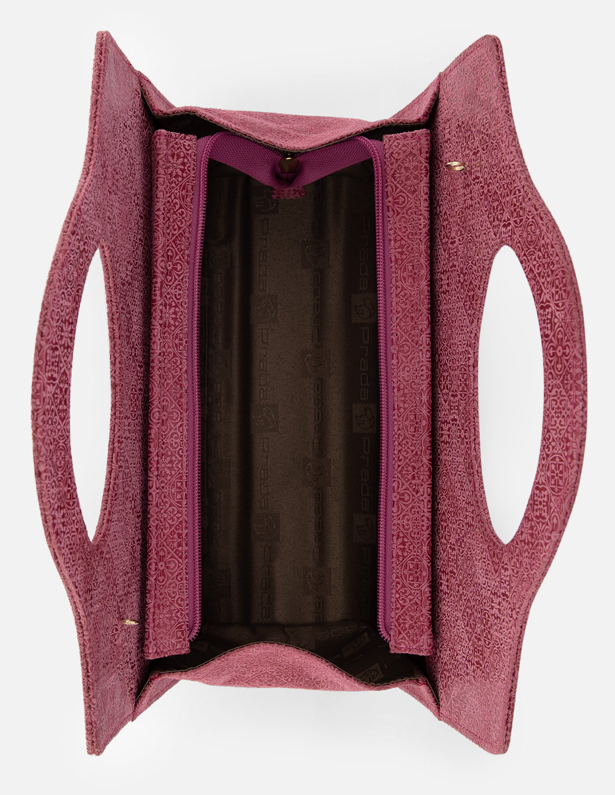 Bolso de mano en ante grabado color rosa para mujer