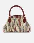 Bolso bowling de piel con pelo multicolor para mujer.