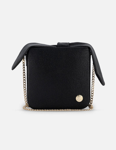Bolso de piel color negro para mujer con pedrería