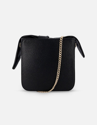 Bolso de piel color negro para mujer con pedrería