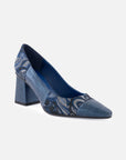 Zapatilla textil color azul estampado goblino para mujer