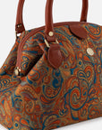 Bolso bowling de textil estampado goblino para mujer color naranja