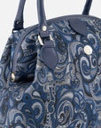 Bolso bowling de textil estampado goblino para mujer color azul