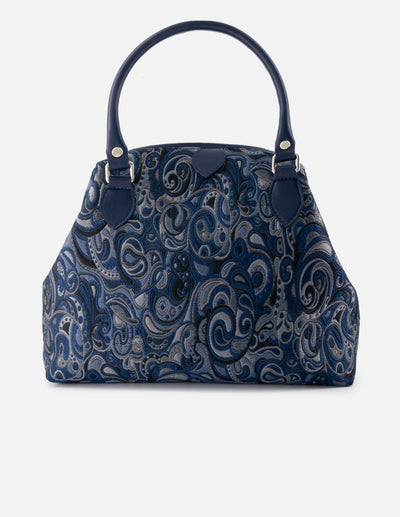 Bolso bowling de textil estampado goblino para mujer color azul