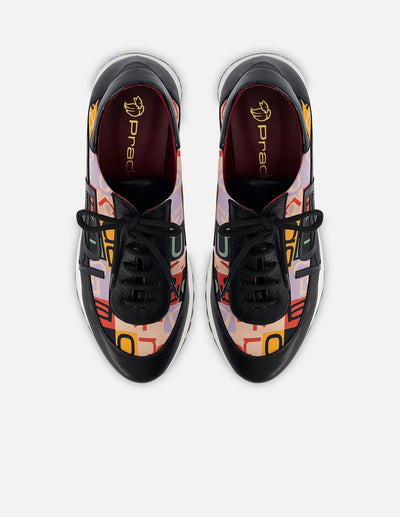 Zapato deportivo en piel textil para mujer multicolor